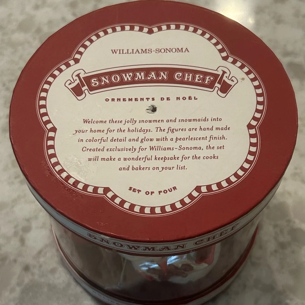 Williams Sonoma Snowman Chef Ornaments (set of 4)